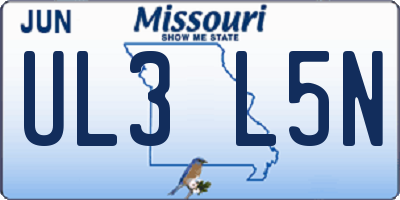 MO license plate UL3L5N