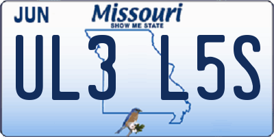 MO license plate UL3L5S