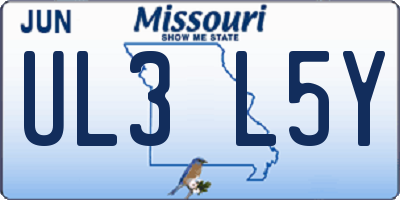 MO license plate UL3L5Y