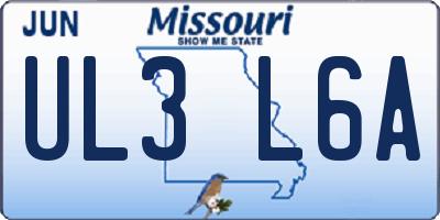 MO license plate UL3L6A