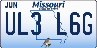 MO license plate UL3L6G