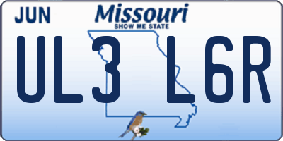 MO license plate UL3L6R