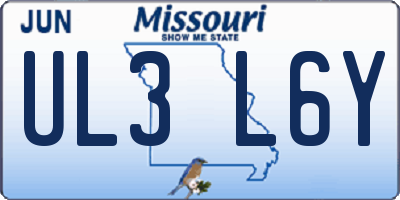 MO license plate UL3L6Y
