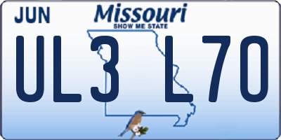 MO license plate UL3L7O