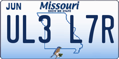 MO license plate UL3L7R