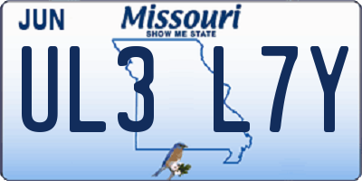 MO license plate UL3L7Y
