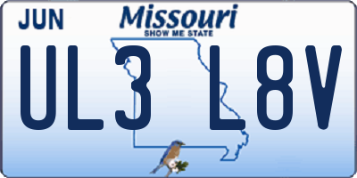 MO license plate UL3L8V