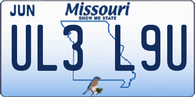 MO license plate UL3L9U