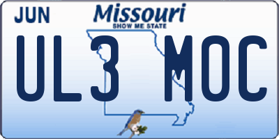 MO license plate UL3M0C