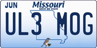 MO license plate UL3M0G
