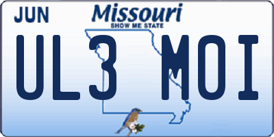 MO license plate UL3M0I