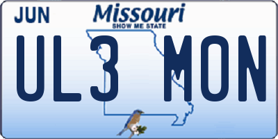 MO license plate UL3M0N