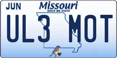 MO license plate UL3M0T