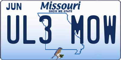 MO license plate UL3M0W