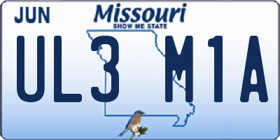 MO license plate UL3M1A