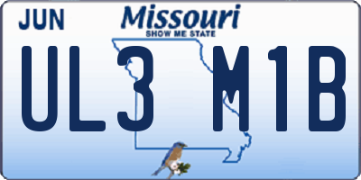 MO license plate UL3M1B