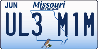 MO license plate UL3M1M