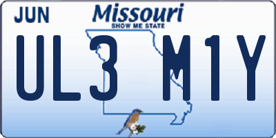 MO license plate UL3M1Y