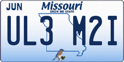 MO license plate UL3M2I