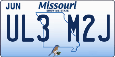 MO license plate UL3M2J