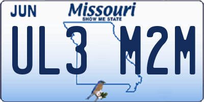 MO license plate UL3M2M