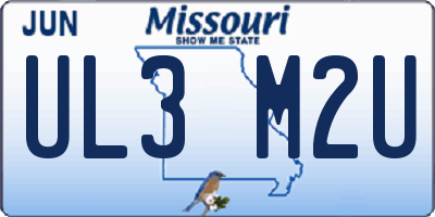 MO license plate UL3M2U