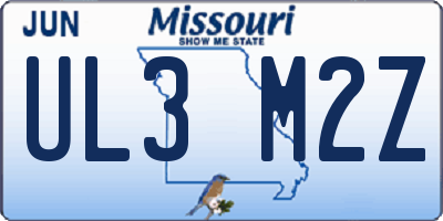 MO license plate UL3M2Z