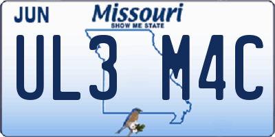 MO license plate UL3M4C