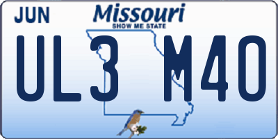 MO license plate UL3M4O