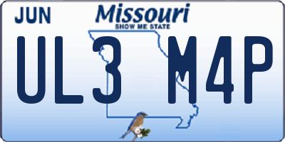MO license plate UL3M4P