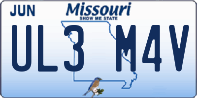 MO license plate UL3M4V