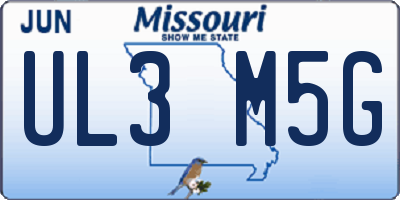 MO license plate UL3M5G