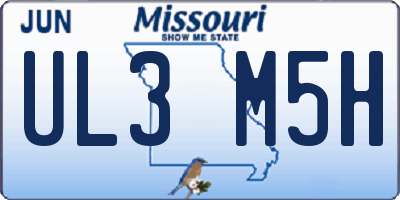 MO license plate UL3M5H