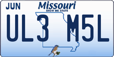 MO license plate UL3M5L