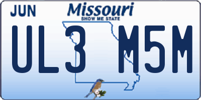 MO license plate UL3M5M