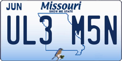 MO license plate UL3M5N