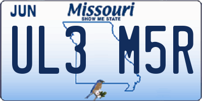MO license plate UL3M5R
