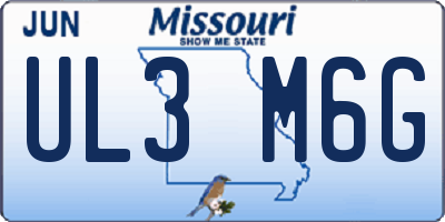 MO license plate UL3M6G