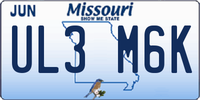 MO license plate UL3M6K