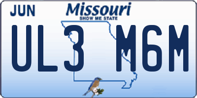 MO license plate UL3M6M