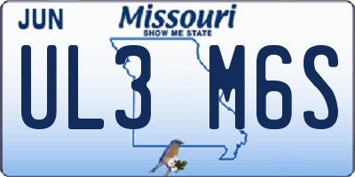 MO license plate UL3M6S