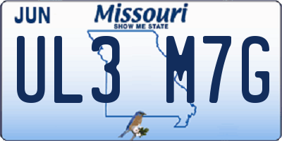 MO license plate UL3M7G