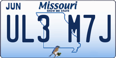 MO license plate UL3M7J