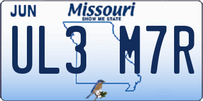 MO license plate UL3M7R
