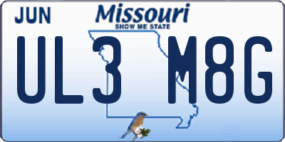 MO license plate UL3M8G