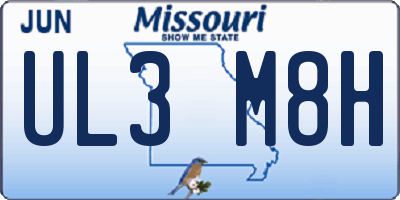 MO license plate UL3M8H