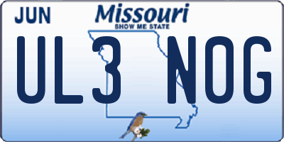 MO license plate UL3N0G