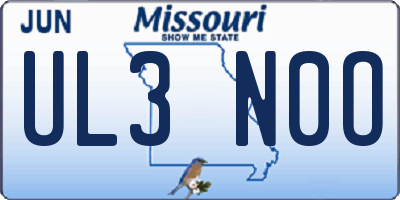 MO license plate UL3N0O