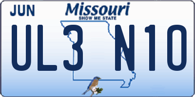 MO license plate UL3N1O