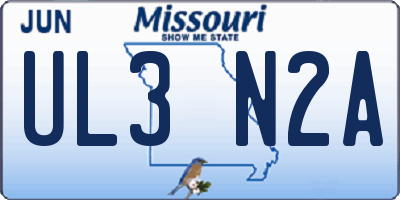 MO license plate UL3N2A